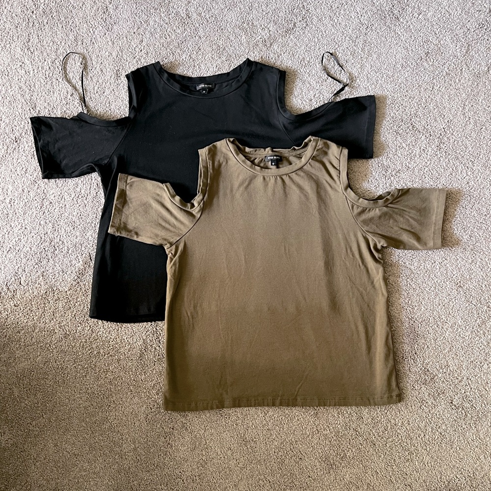 Two cold shoulder tops